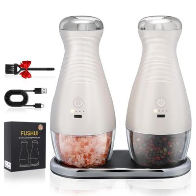 FUSHUI Electric Gravity-Sensing Spice Mill, Rechargeable Pepper Mill, Salt & Pepper, Electric Spice Grinder, Spice Mill, Pepper Mill, Spice Grinder, S