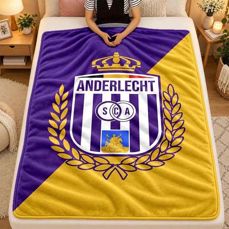 Flannel BlanketAnderlecht FC Warm Soft Throw Blanket for Indoor Sofa Bed Living Room Use