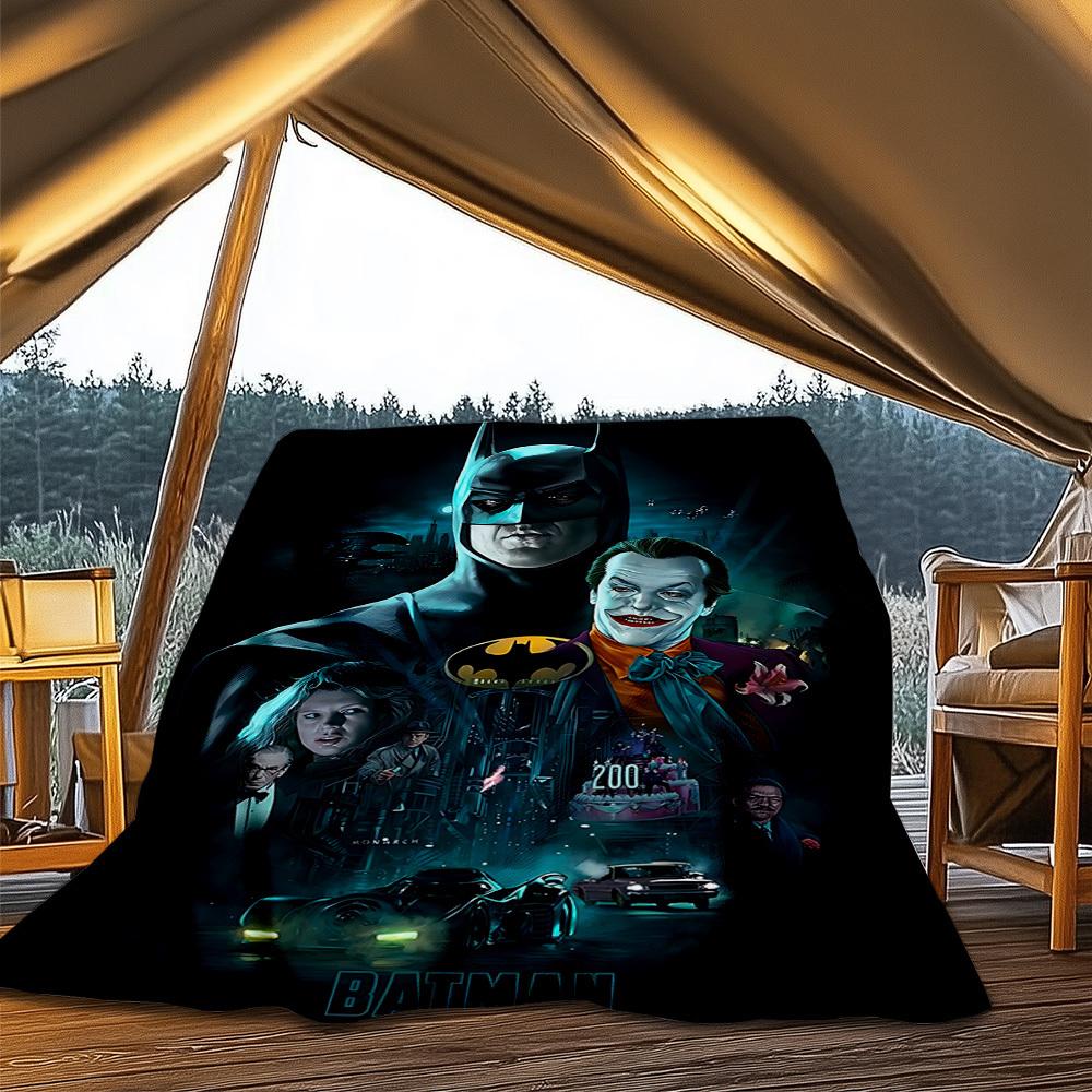 1pc Batman, Joker Outdoor Flannel Throw Blanket Soft, Lightweight & Warm for Sofa, Office