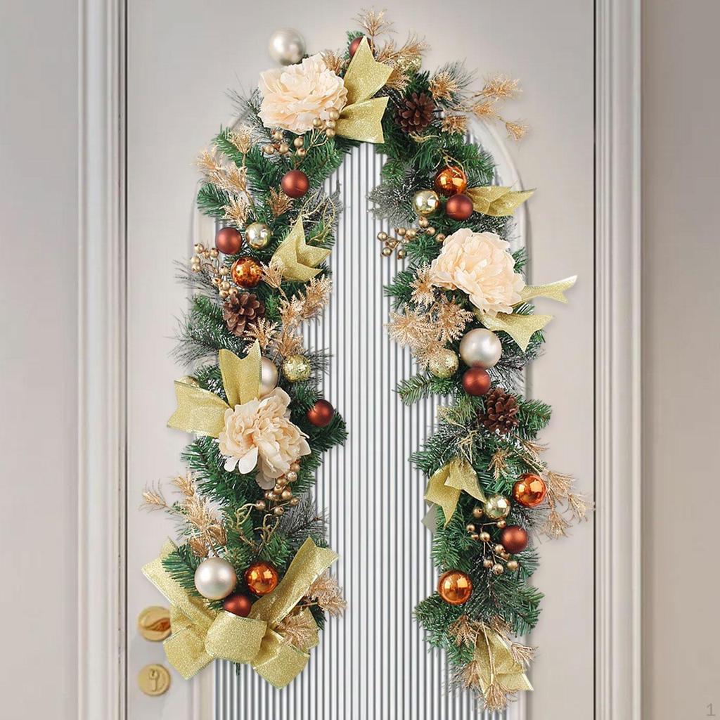Christmas Garland Xmas Ornament Handmade DIY Home Decoration Wall Hanging Decor for Background