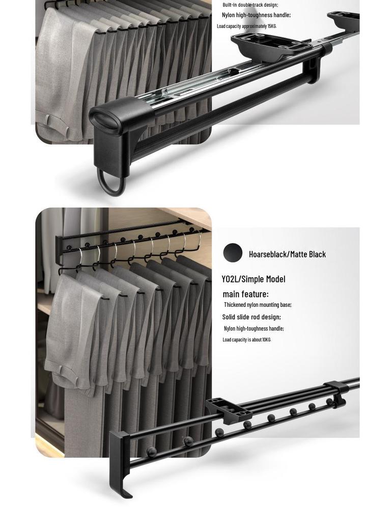 Pull-Out Telescopic Trouser Rack for Wardrobe Closet