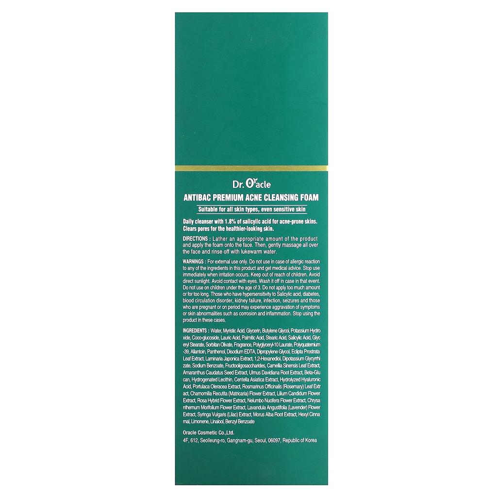 DR. Oracle, Antibac, Premium-Reinigungsschaum gegen Akne, 6,08 fl oz (180 ml)