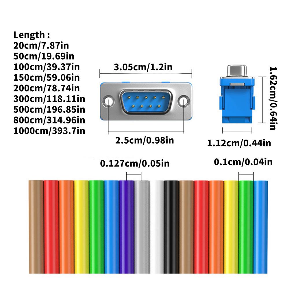 Straight Through RS232 Serial Extension Cable 9Pin Male to Female Connecting Line for Peripheral Connectivity