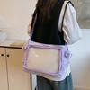 Clear Badge Display Shoulder Bag PVC Crossbody Bag Casual Transparent Pocket Itabag  JK