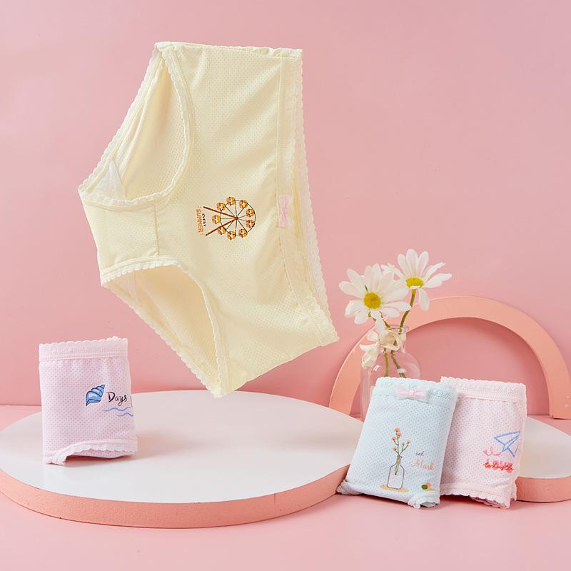 4Pcs Girls Modal Boxer Briefs Cute Cartoon Soft Breathable Kids Underwear M To 4XL