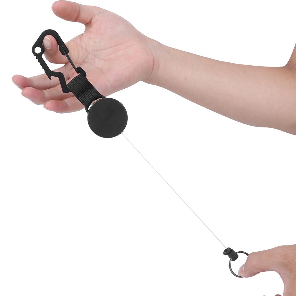 Retractable Key Chain Stainless Steel Wire Fishing Antilost High Elasticity Webbing