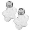 2pcs Plastic Star Shaped Containers Sand Art Bottles Christmas Fillable Ornaments For Birthday Clear Wishing Jar With Aluminum