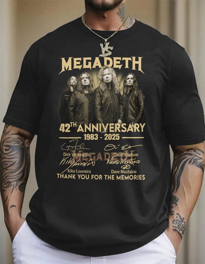 Megadeth Rock Band 42th Anniversary Vintage Shirt 1983 2025 Men T-shirt