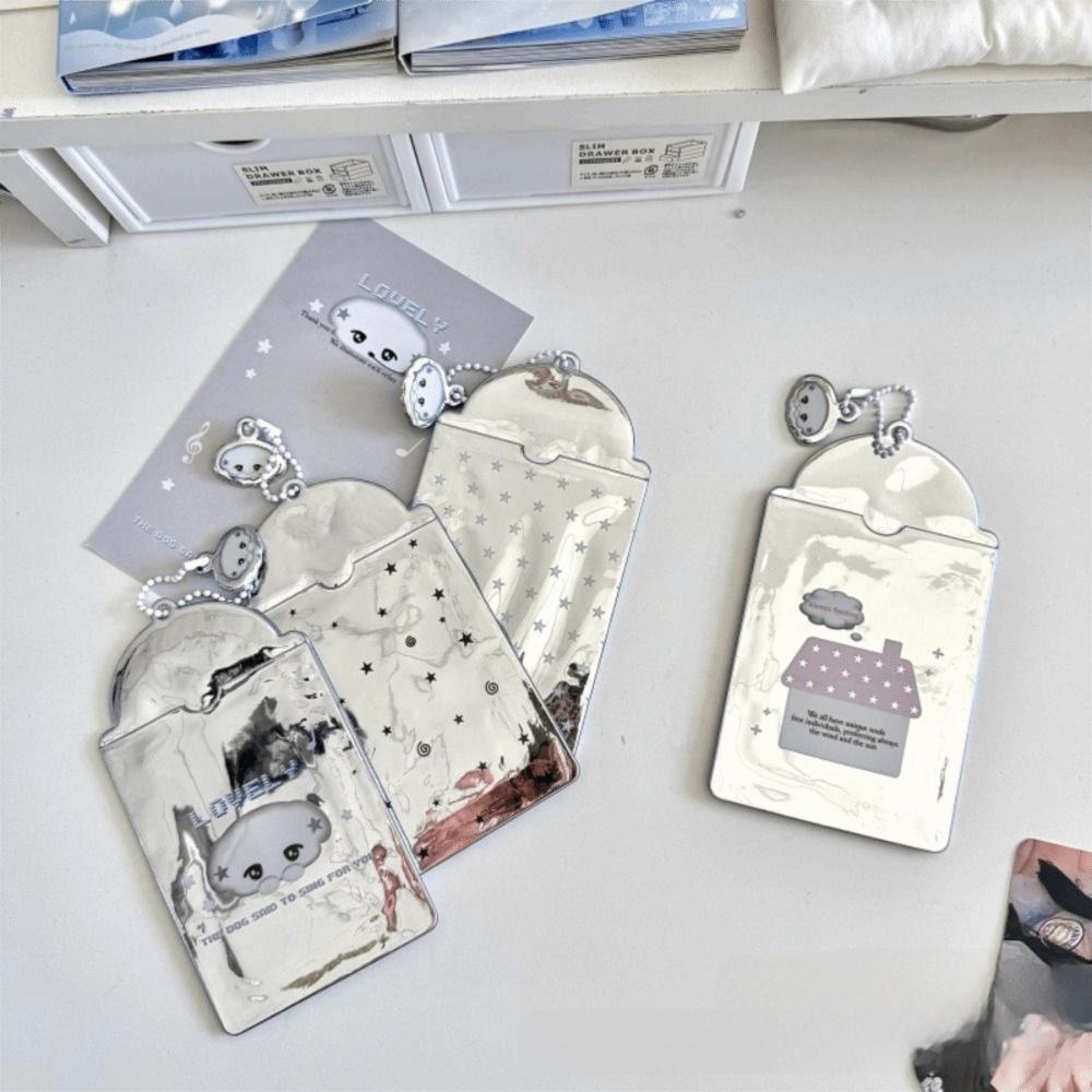 High Quality 3 Inch Kpop Photocard Holder Picture Display Pendant Idol Photo Frame PVC Silver Card Holder