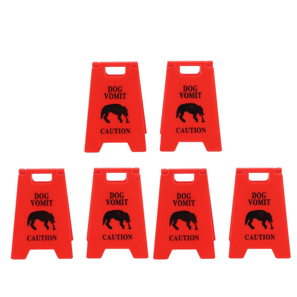 6PCS Dog Vomit Caution Sign Printed Funny Pet Vomit Warning Sign for Yard Home Office Remind Decoration