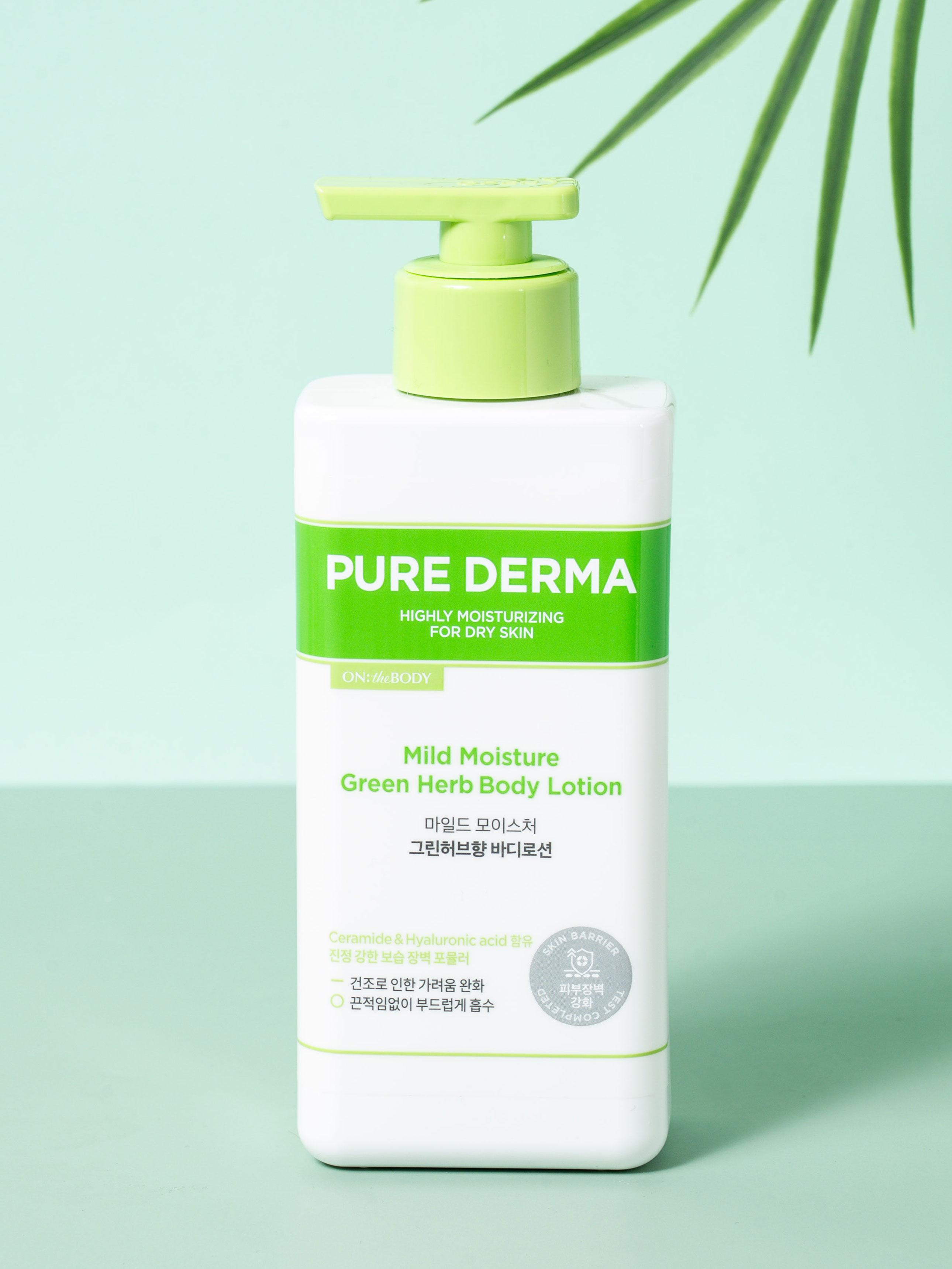 On The Body Pure Derma Нежный увлажняющий лосьон для тела 400 мл с ароматом зеленых трав 1ea