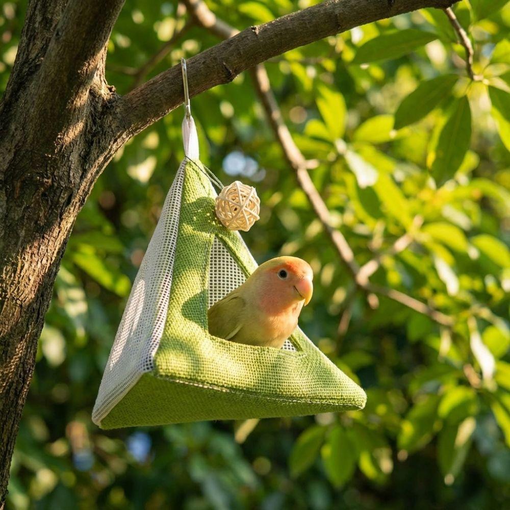 Cooling Mat Parrot Birdhouse Triangular Bird Hammock Triangular Bird Hut  All Season