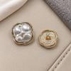 Decorative Sewing Buttons Faux Pearl Inlay Glitter Metal For Coat Jumper Cardigan Dress Round Buttons Diy Project