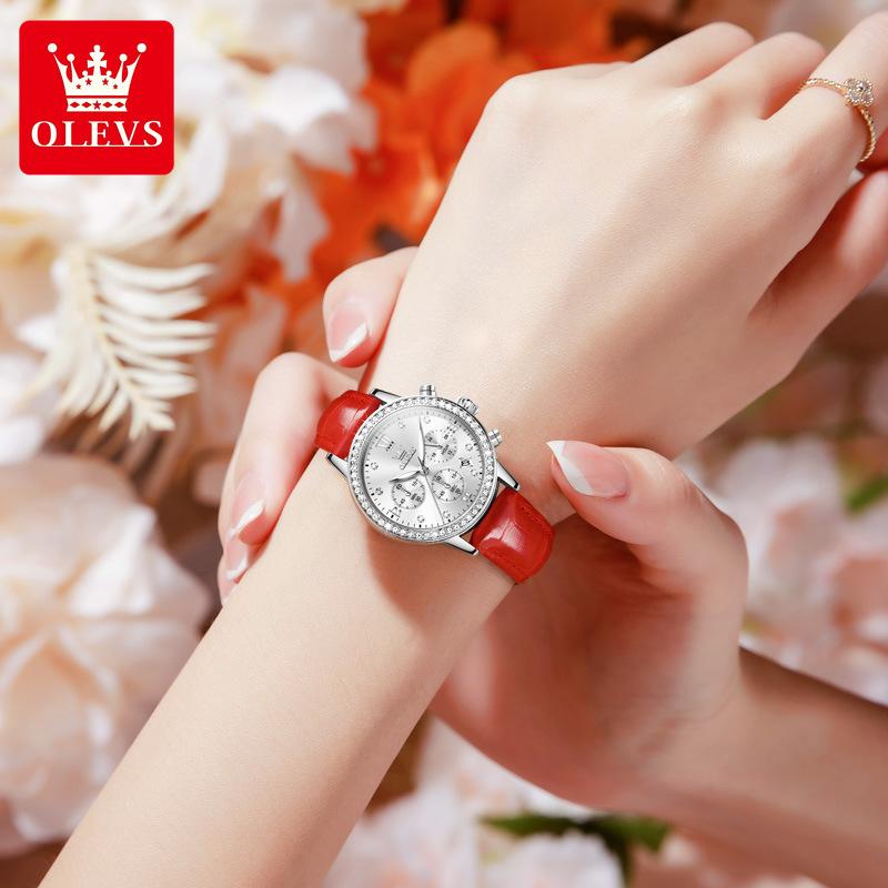 OLEVS Ladies Watch Multi-function Chronograph Quartz Watch Ladies Watch Women's Watch