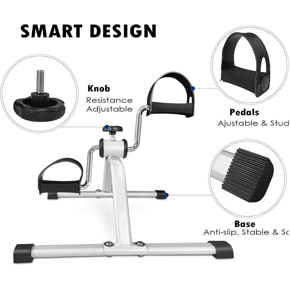 Pedal Exercise Mini Exercise Bike for Leg and Arm Recovery Exercise Lightweight and Portable Floor Bike Pedal Cycle Exerciser