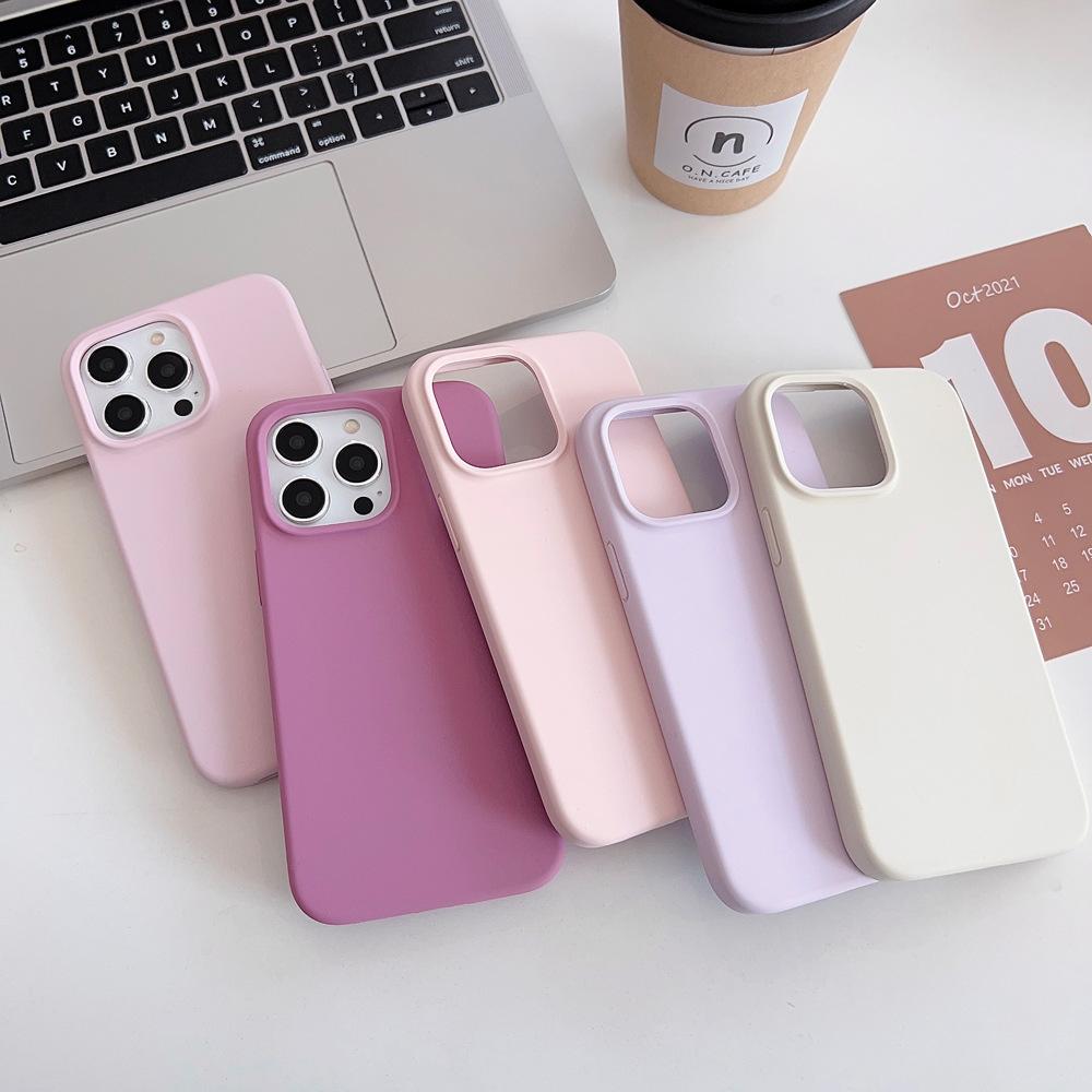 Capa de Celular iPhone 16 de Silicone Líquido Verdadeiro 14promax Coreana 12 Premium 13 Cor Sólida 11