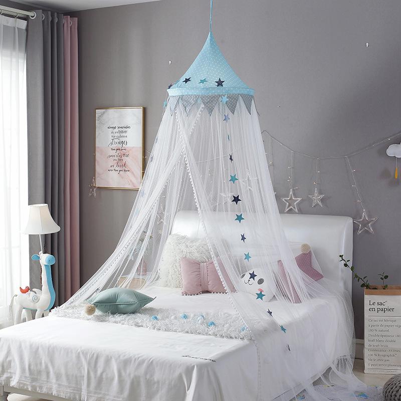 

Princess Blackout Baby Crib Mosquito Net Tent - Dustproof Dome Bed Curtain for Kids Star Dome Netting