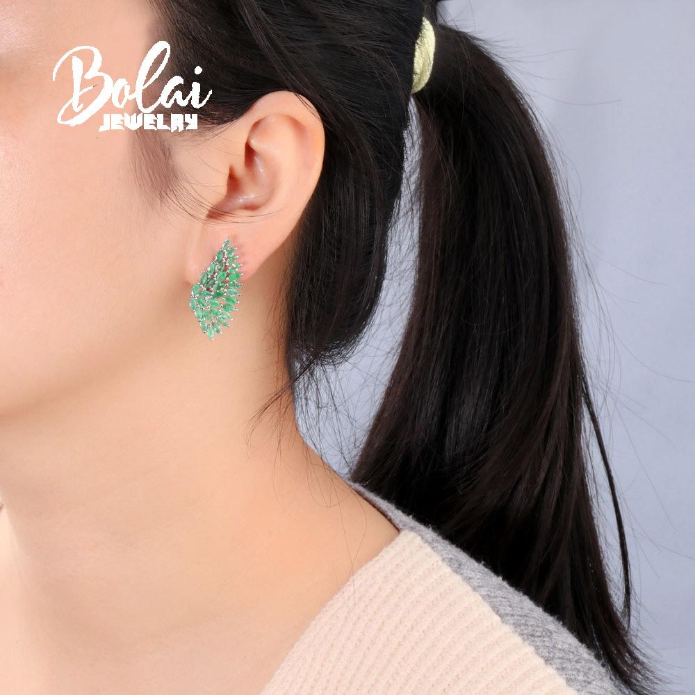 Bolaijewelry 2023 noi cercei cu închidere smarald Zambia 100% natural 5ct bijuterii fine din piatră prețioasă naturală verde 925 argint pentru femei