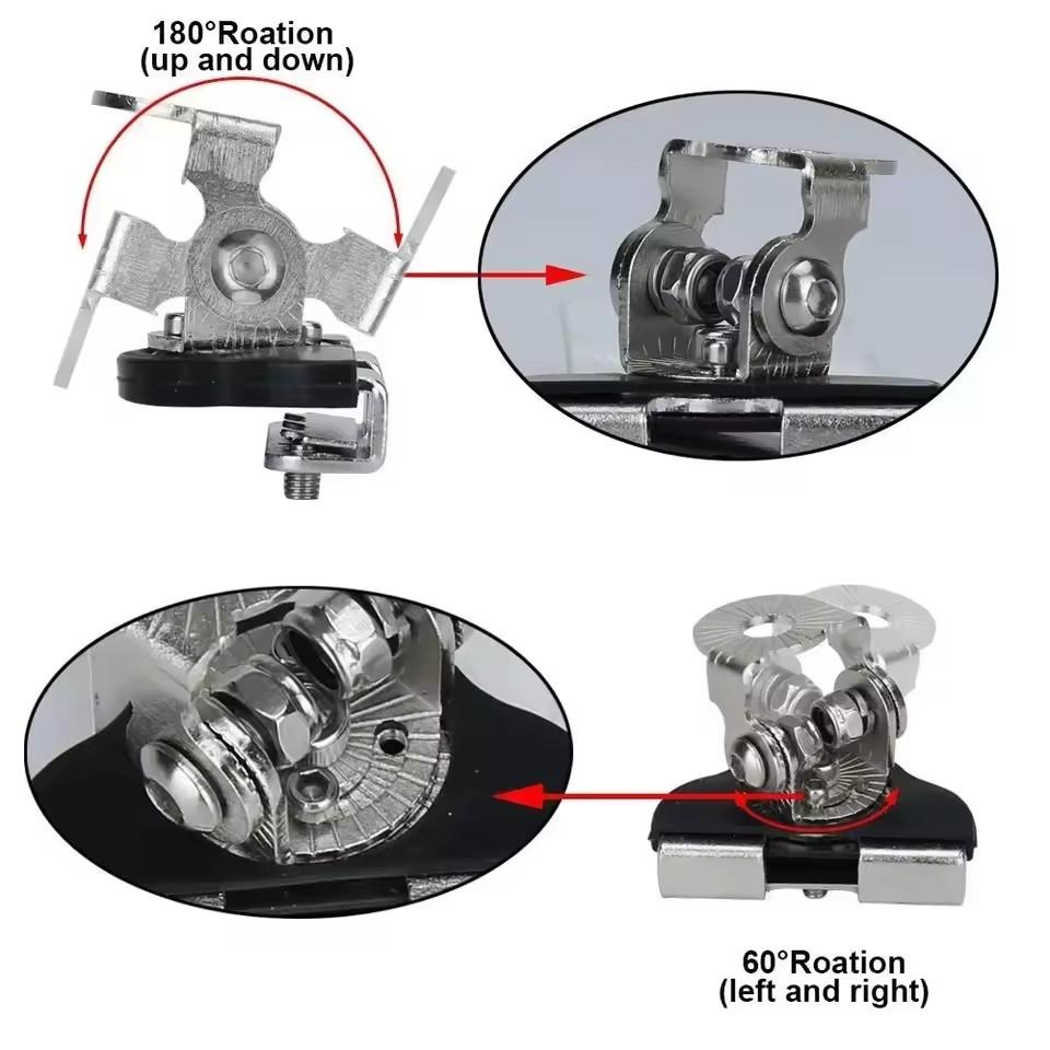 2Pcs LED Light Bar Mounting Bracket Convenient Hole-Free Installation Adjustable Engine Hood Light Mount Automotive Parts