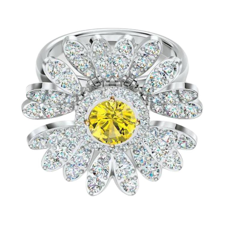 Swarovski Eternal Flower Swarovski Crystal, Metal Rings Women's Silver 5534936