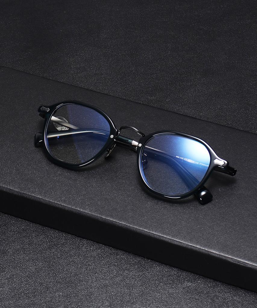 Lingkeonpeuleim Nm-143 Pure Titanium Eyeglass Frame Blue Green