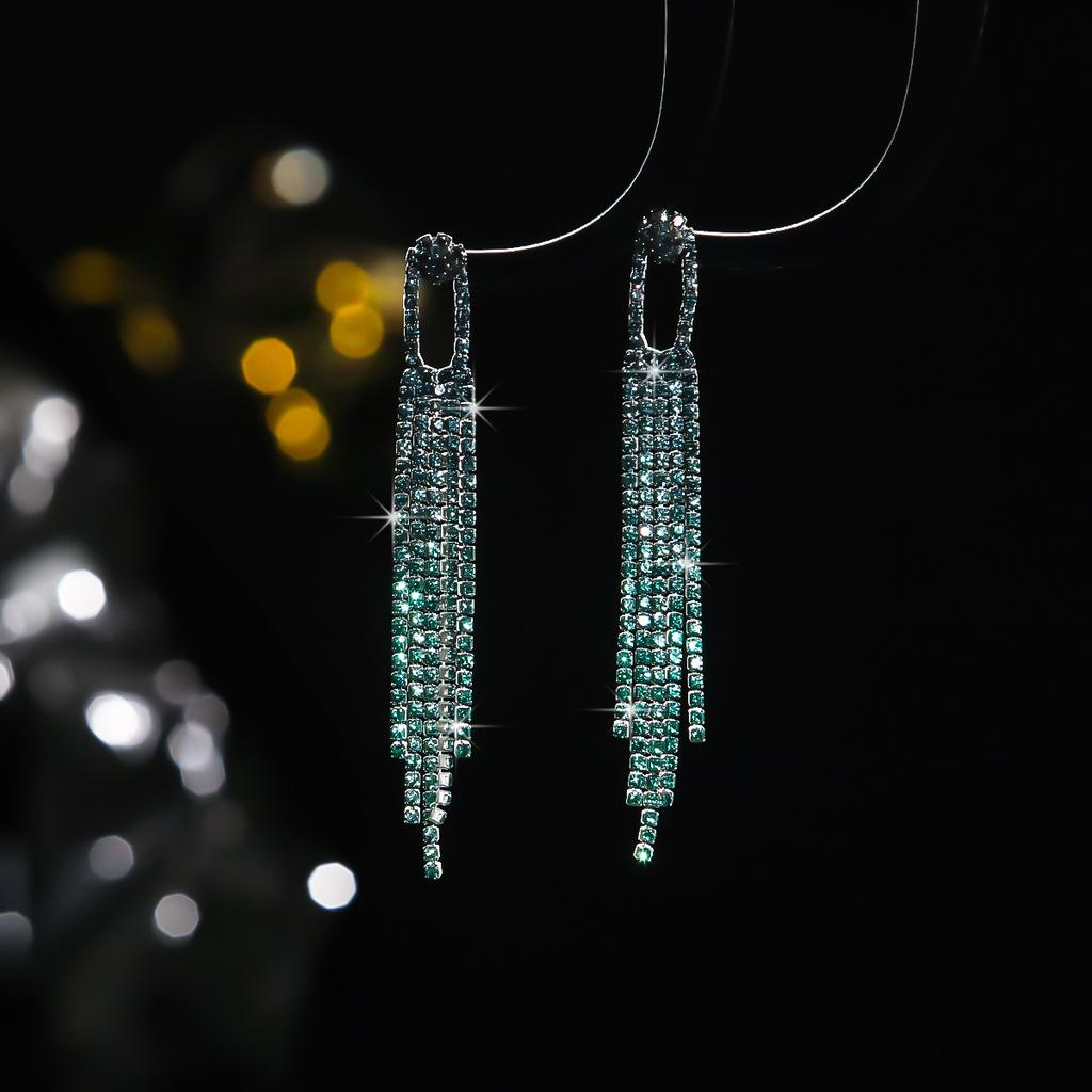 Premium Luxury Diamond Long Fringed Earrings