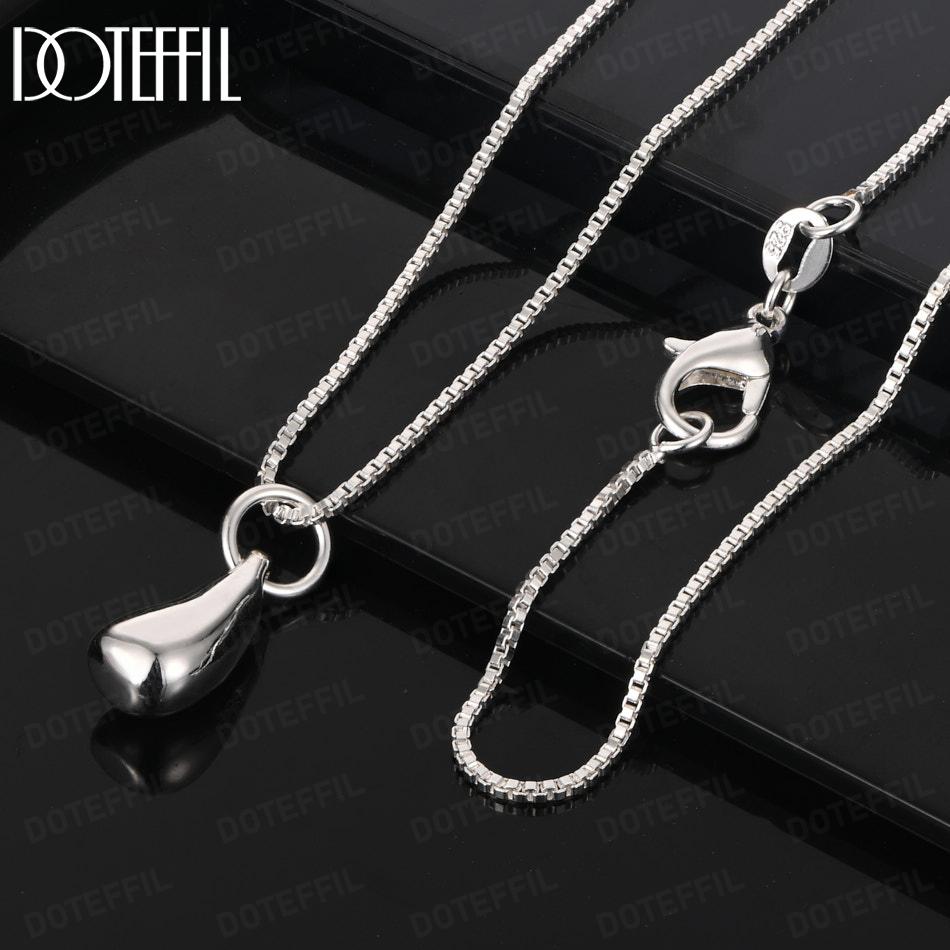 925 Sterling Silver Wedding Jewelry Teardrop Pendant Necklace