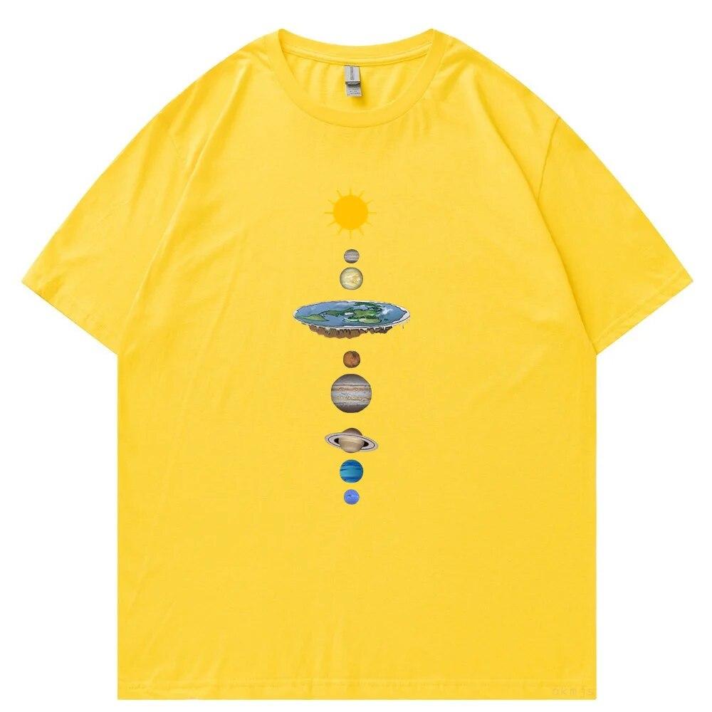 

Космическая солнечная система с принтом планет, унисекс, уличная повседневная футболка с короткими рукавами, свободная футболка большого размера, летние хлопковые топы унисекс 4XL