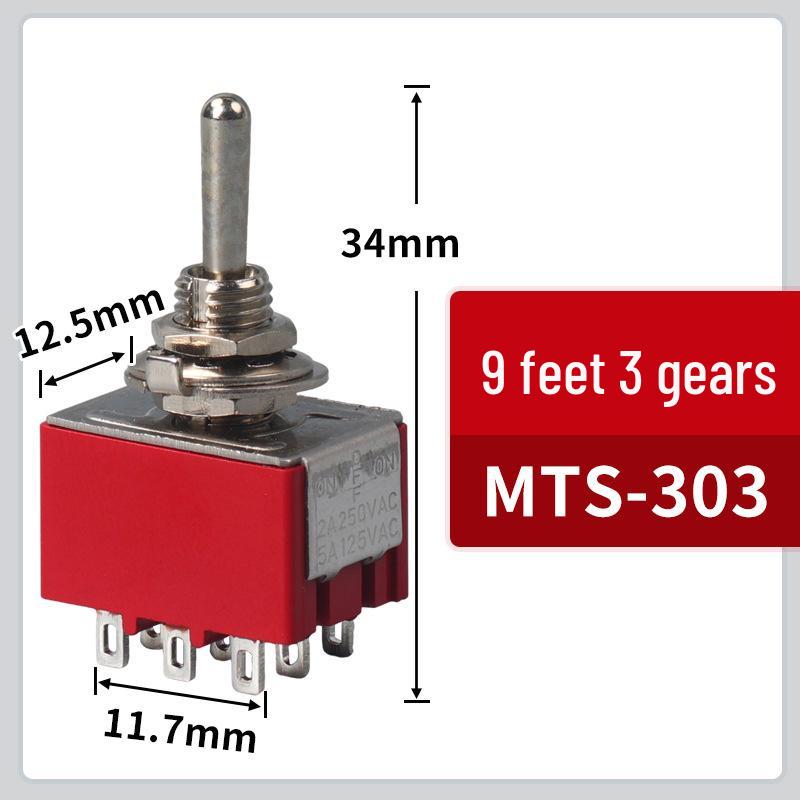 MTS-102/103 Rocker Switch: 3/6 Pins, 2/3 Positions, Single/Double Pole Toggle Switch