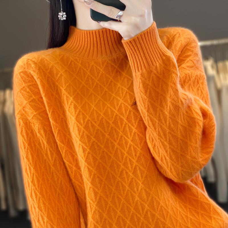 Pulover de cașmir pentru femei cașmir Qinghe 30% cașmir 70% lână cald și la modă versatil toamnă și iarnă