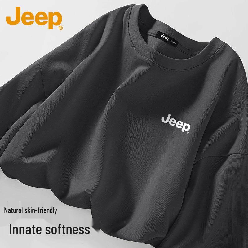 

JEEP Men s Pure Cotton Long Sleeve T-Shirt L