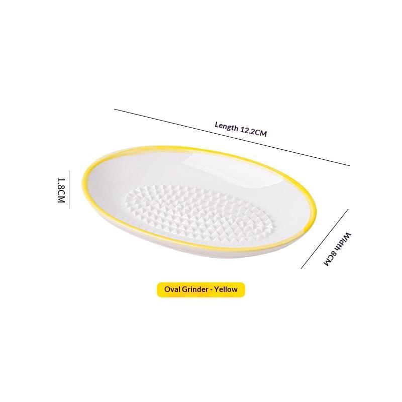 Piatto Grattugia per Aglio in Ceramica Stile Giapponese Lavabile in Lavastoviglie Porcellana per Uso Alimentare Grattugia per Zenzero Wasabi per Pulizia Facile
