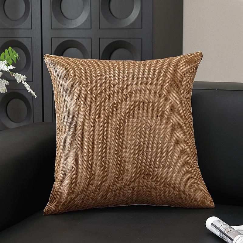 2026 Summer Rattan Mat Cushion & Cooling Pillow Cover - New Chinese Style (Pillow Insert Not Included) for Bedside, Sofa, Office Use.