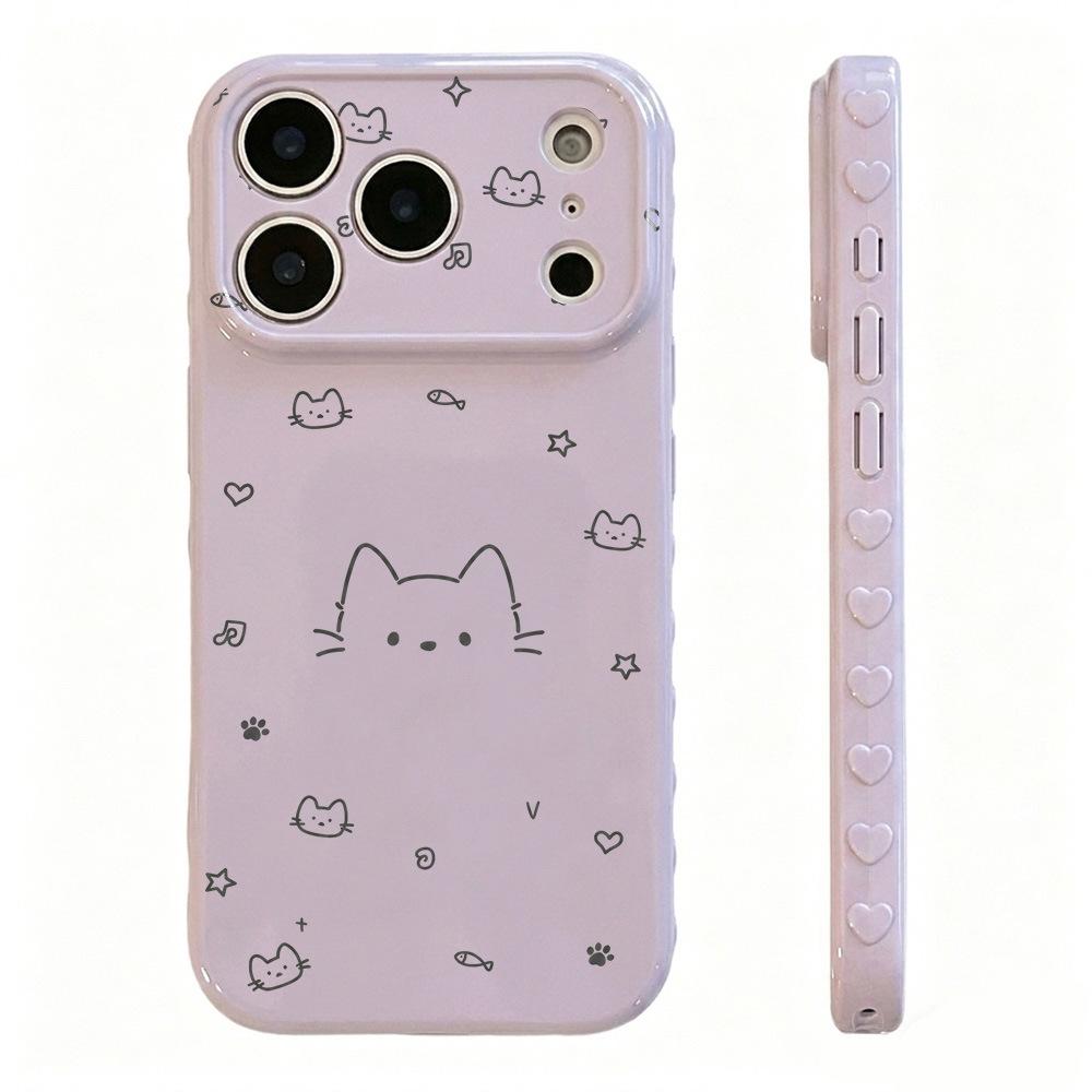 Applicable to Apple 17PROMAX graffiti lines cat knot mobile phone case Apple 16/15 cute 14/13 soft case