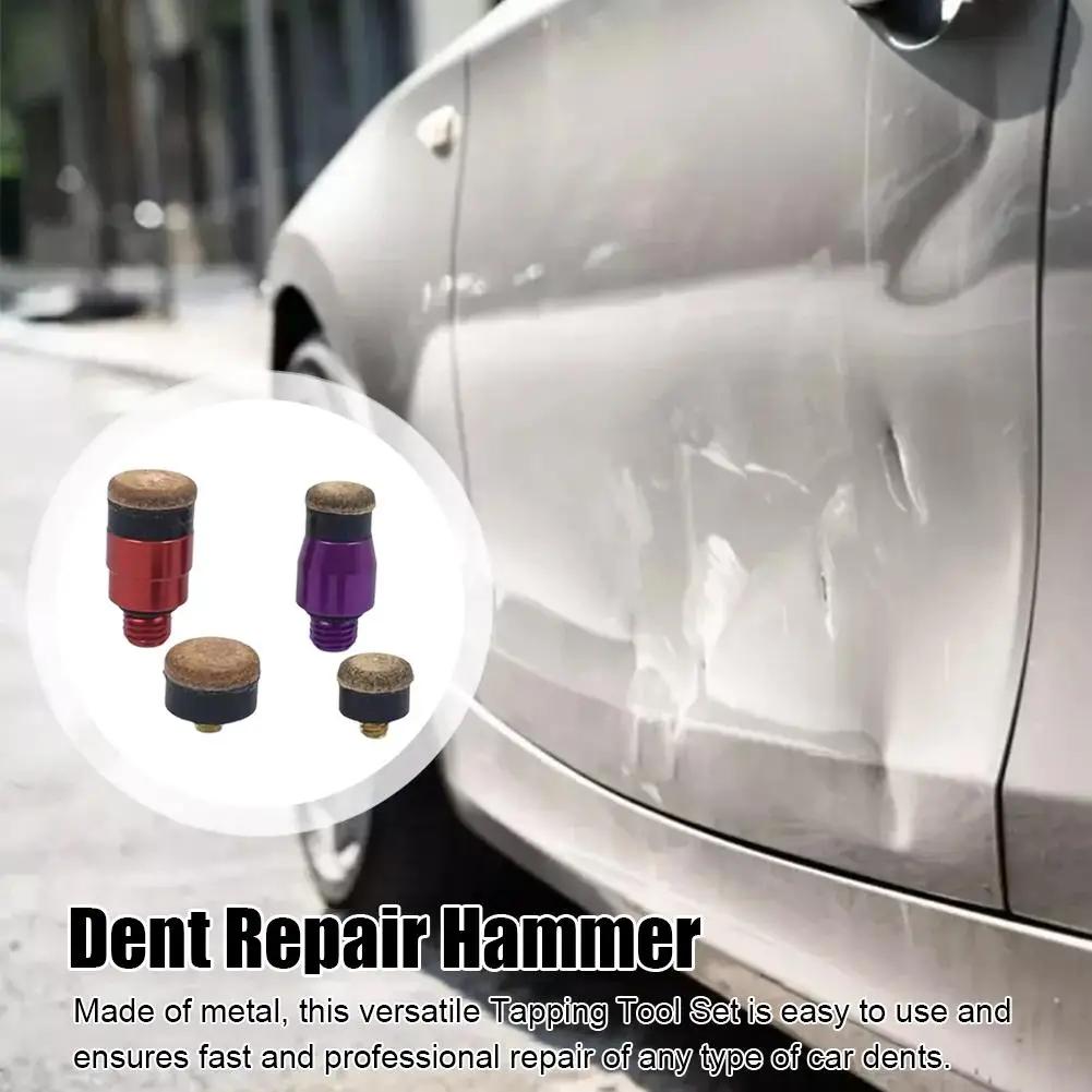 4 buc. Instrument de reparare a îndoiturilor auto, ciocan de nivelare, pix de nivelare, ciocan de bătut PDR, instrument cu cap de piele