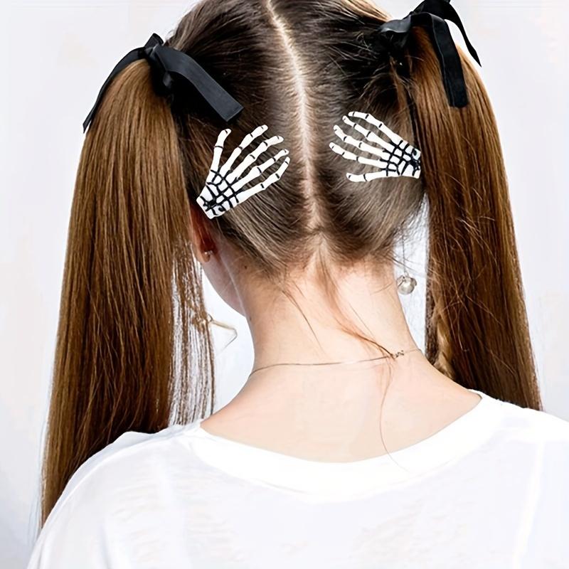 Skeleton Hand Hair Claw Clipsgothic Bone Shaped Hair Grips For Womenhalloween Party Decorationrole Play Costume Accessory