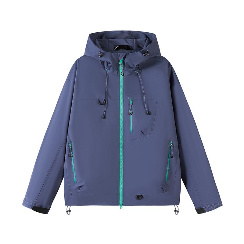 Color-blocking Three-defense Outdoor Mountaineering Jacket Men and Women Loose Casual and Versatile Hooded Jacket Top