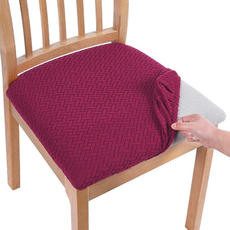Office and Home Chair Cushion Cover, Square Seat Cushion Anti Fouling Cover Elastic Arc-shaped Chair Cover Stool Cover Split Type Cover