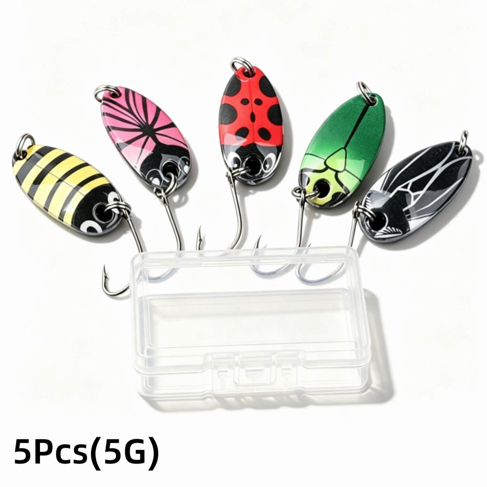 5 Pcs/Set 1.5G 2.5G 3.5G 5G Weight Spoon Fishing Lure Small Stream Lure Trout Fishing