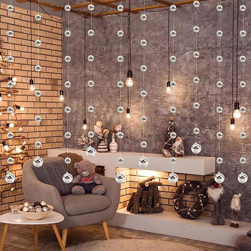 Mini Mirror Disco Ball Stage Light Reflective Rotating Bright Silver Glass Ball Christmas Birthday Wedding Party Cake Decor