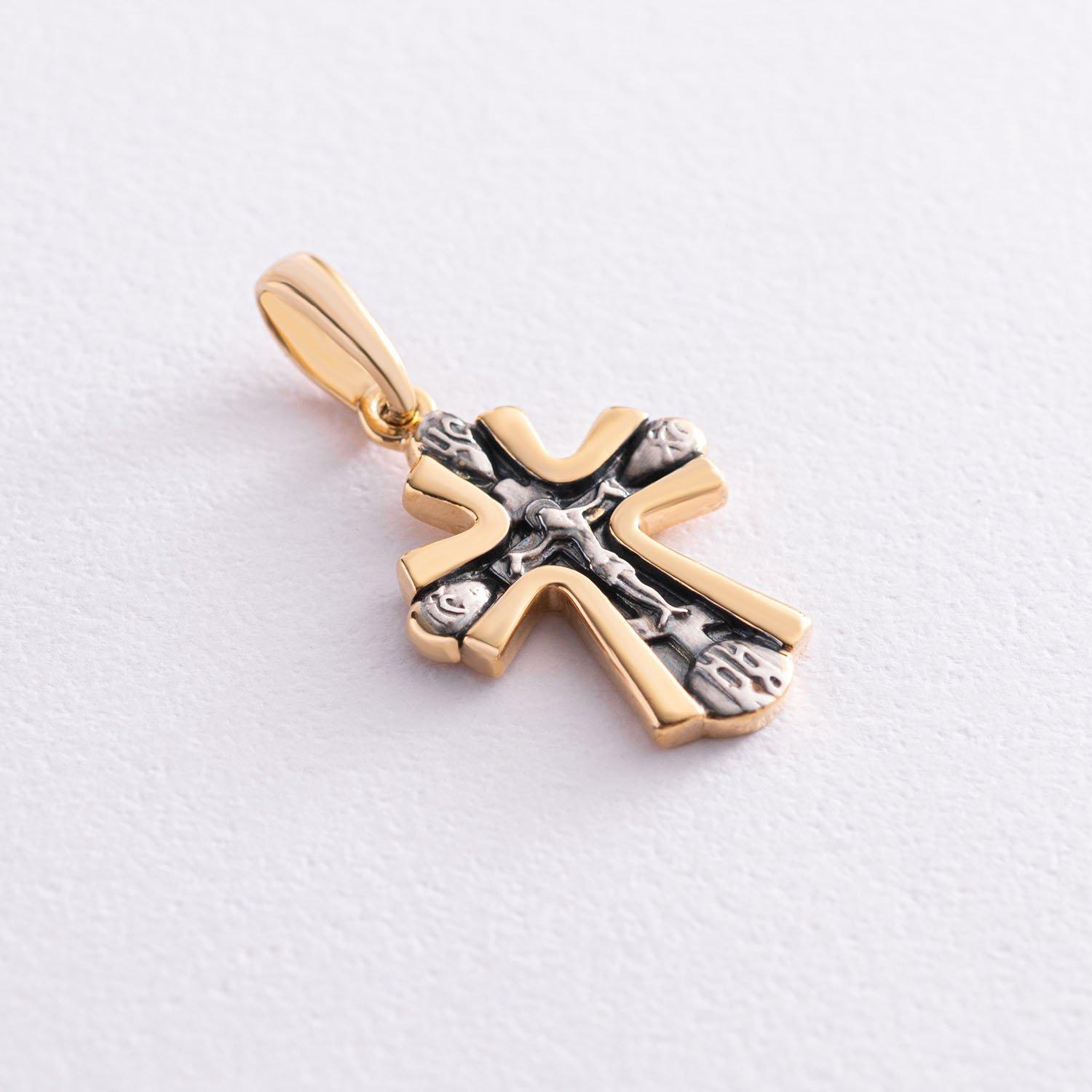 

Срібний дитячий хрестик Розп яття. Врятуй та Збережи з позолотою Oniks срібний