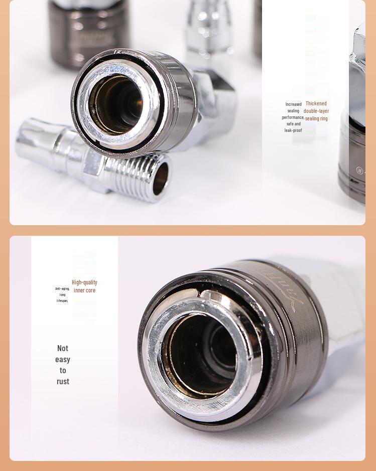Huiyan D-Type Self-Locking Pneumatic Air Hose Connector (Male/Female)