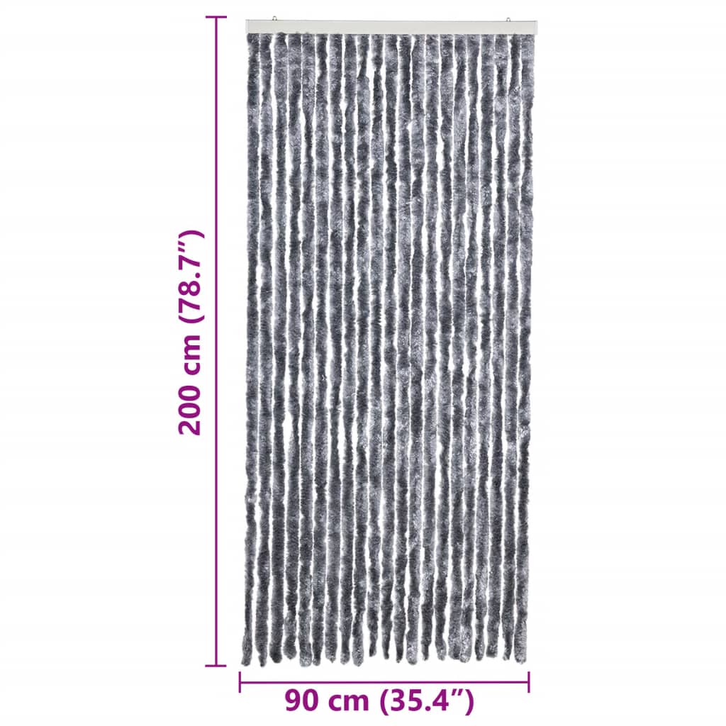 Insect Protection Curtain Silver 90 X 200 Cm Chenille