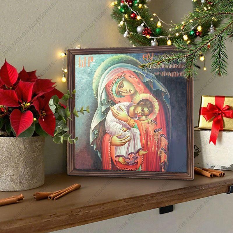 Pintura decorativa de iconos ortodoxos, Icono consagrado "Defensor de los valientes y abandonados", Pintura para portafotos, Arte cristiano de pared, 20cm*20cm, regalo