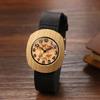 Antique Wooden Watch for Women with Leather Strap: Analog Waterproof Bohemian Accessory - Valentine's Day or Christmas Gift