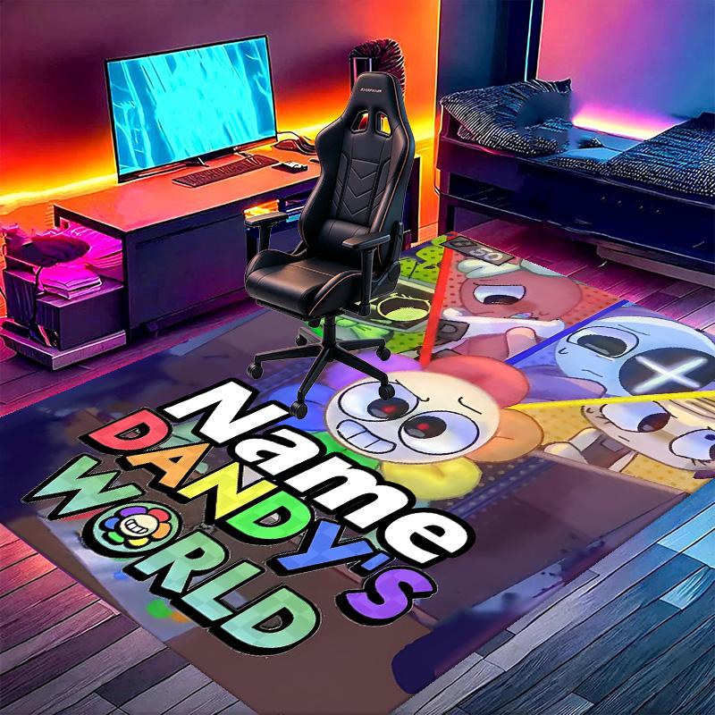 Custom Name Personalized Dandy's World Print Carpet, Versatile Home Decor Rug, for Playroom, Apartment, Balcony, Entryway, Hallway Gift