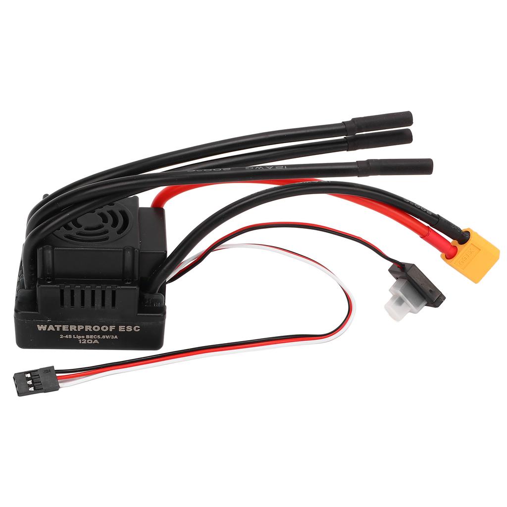 S3670 2850KV Waterproof Brushless Motor 120A Brushless ESC XT60 Plug Dual Fan Motor Radiator Set for 1/8 RC Car Series