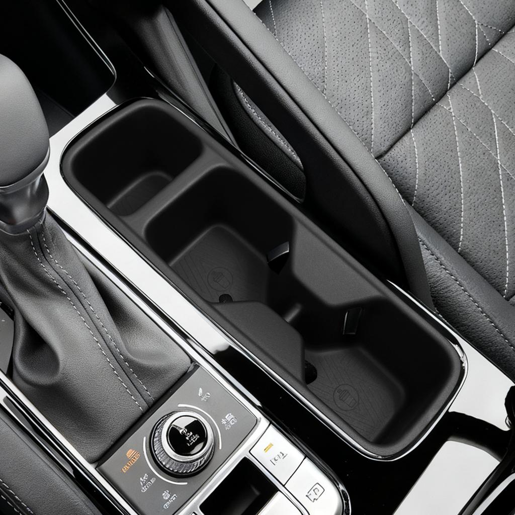For Kia Telluride US Version 2020-2025 2025 Center Water Cup Holder Shock-Absorbing Storage Box TPE Car Interior Accessories