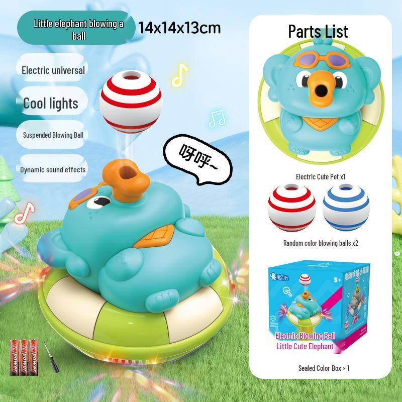 Electric Frog & Elephant Music Toy Set: Hovering Ball and Light-Up Features