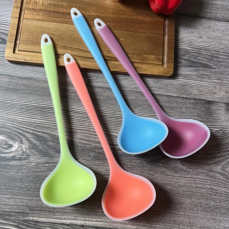 Large Capacity Heat-Resistant Premium Silicone Soup Ladle - Easy-Clean Kitchen Spoon for Cooking & Serving